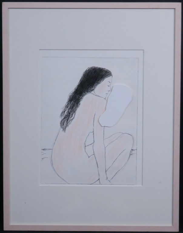 Iris van Dongen: Gemengde techniek, Wit - Ingelijst kopen? Bied vanaf 50!