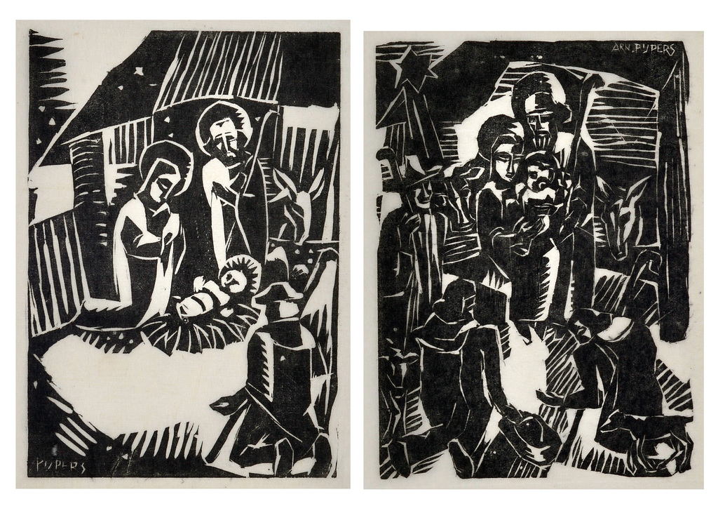 Arnold Pijpers: 2 houtsneden - Kerstmis en De Herders, 1931 kopen? Bied vanaf 10!