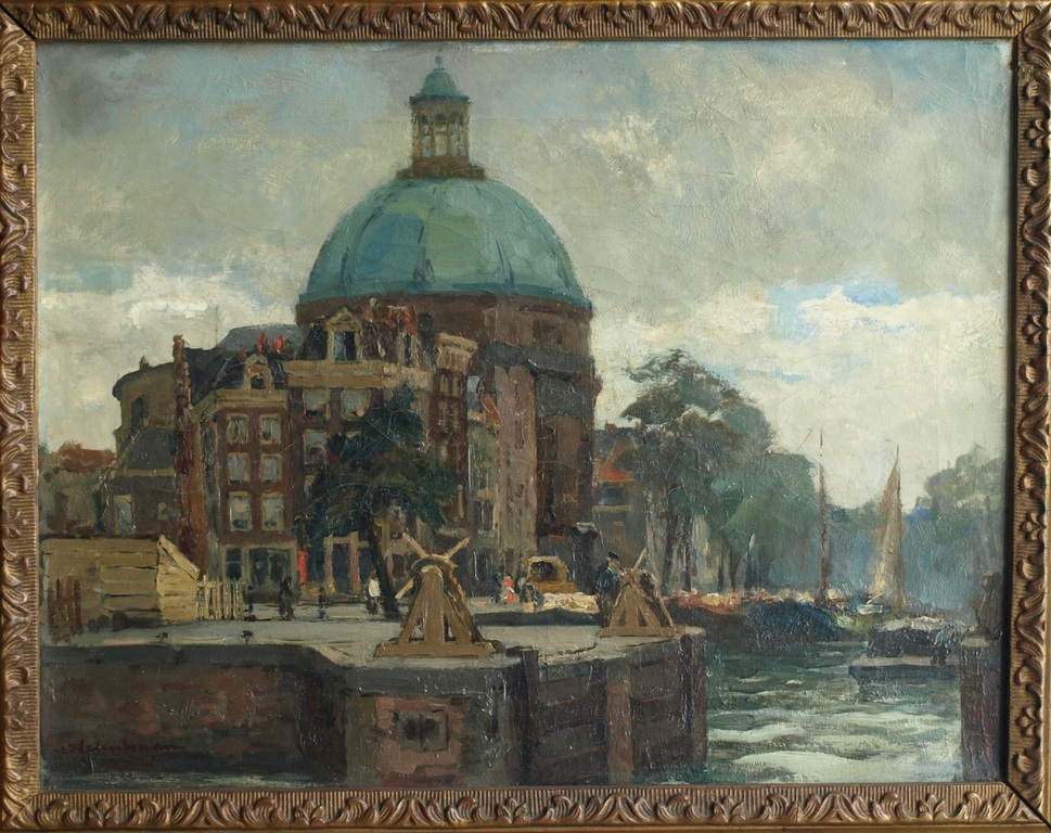 David Schulman : Olieverf op doek �Stadsgezicht Amsterdam�gesigneerd & ingelijst kopen? Bied vanaf 500!