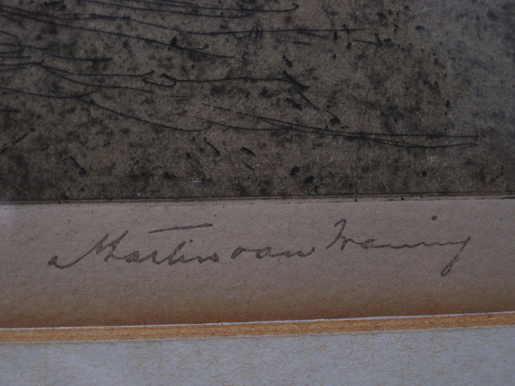 Fraaie en Grote Ets " de Kobbeduinen Schiermonnikoog " van Martin v Waning  kopen? Bied vanaf 1!