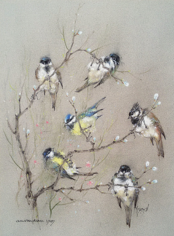 Nenad Karpov - Vogels, tekening kopen? Bied vanaf 125!