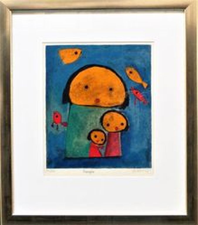 Giovanni Vetere , Zeefdruk op papier,solte il sole,mooie lijst ,handgesigneerd verkocht voor € 350!