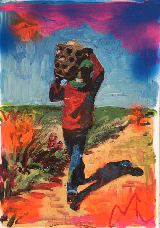 Peter Klashorst - Originele handgesigneerd tekening - Pineapple Worker kopen? Bied vanaf 1!