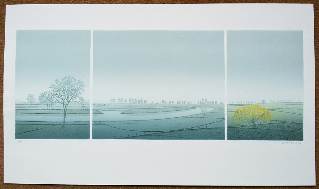 Elmar Gille - Rivierlandschap, aquatint ets kopen? Bied vanaf 75!