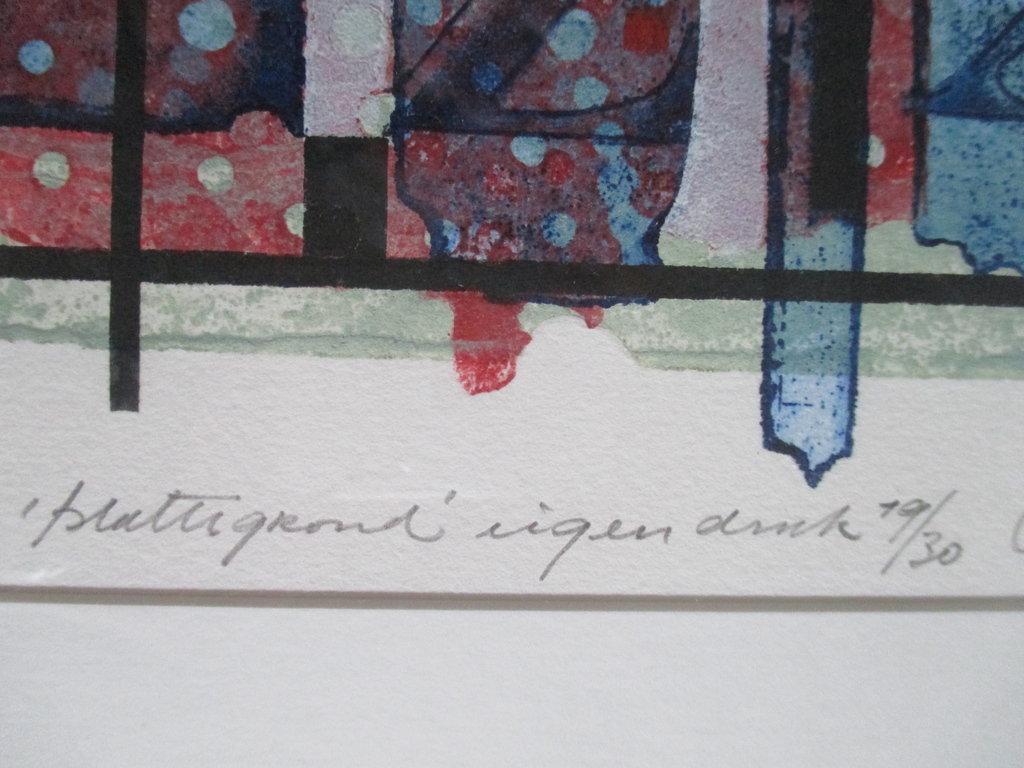 Anne Huitema, mooi gelijste kleurenets, "Plattegrond" kopen? Bied vanaf 40!