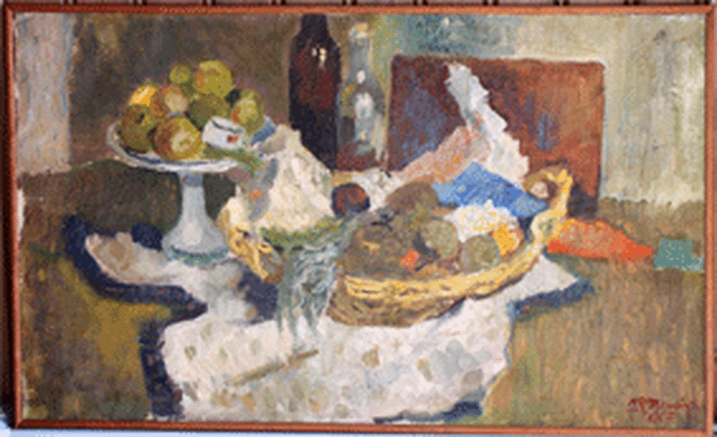 Jan Mensinga, Olieverf Stilleven, 1957 verkocht voor € 300!