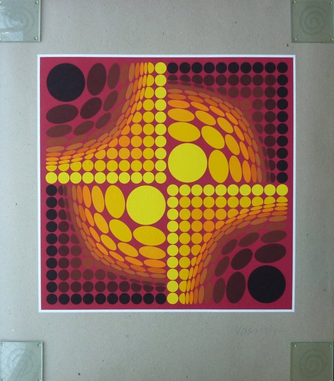 Zeefdruk, abstracte compositie, gesigneerd. kopen? Bied vanaf 149!