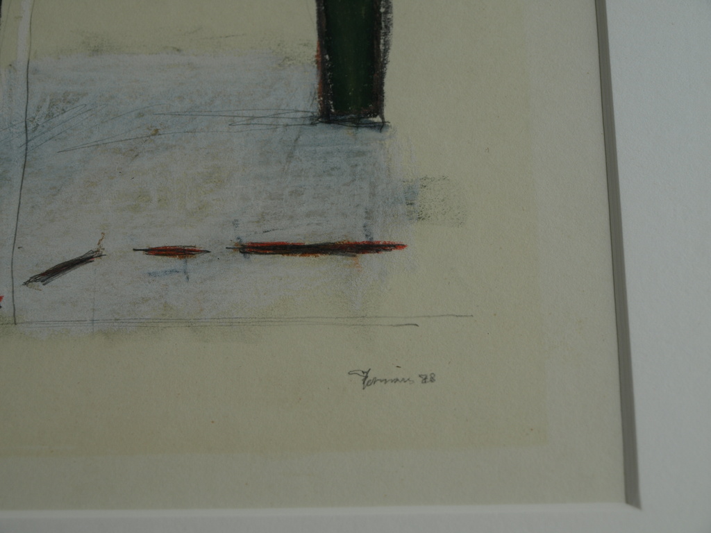 Jet Rotmans : Pastelkrijt – Zonder titel – gesigneerd – Ingelijst - 1988 kopen? Bied vanaf 40!