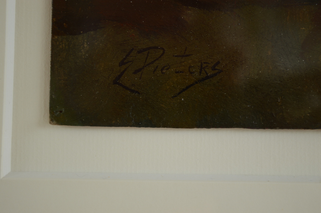 Evert Pieters (1856-1932) staand naakt,olie/board 27 x 41 ca.1920 signatuur l.o kopen? Bied vanaf 350!