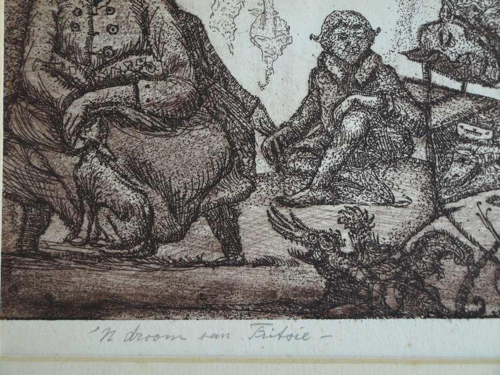Fredericus Johannus van der Waals : Ets, Droom van Fritsie – gesigneerd -ca 1977 kopen? Bied vanaf 1!