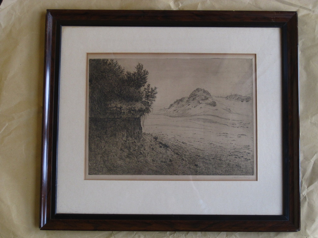 Fraaie en Grote Ets " de Kobbeduinen Schiermonnikoog " van Martin v Waning  kopen? Bied vanaf 1!