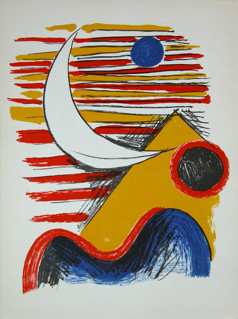 Alexander Calder, kleurenlitho, La Lune et La Montagne Jaune kopen? Bied vanaf 40!