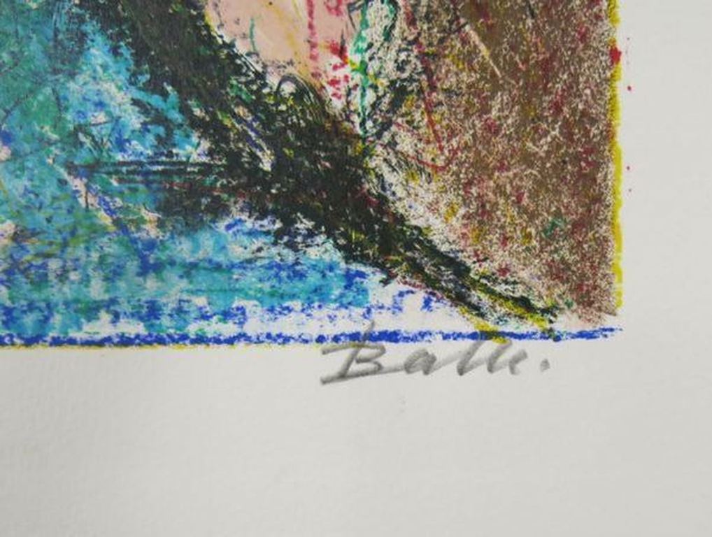 Mogens Balle: Kleurenlitho, Abstracte figuren (CoBrA) kopen? Bied vanaf 70!