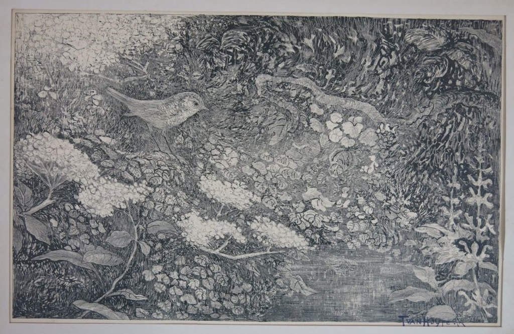 Theo van Hoytema: Litho, Vogeltje verkocht voor € 50!