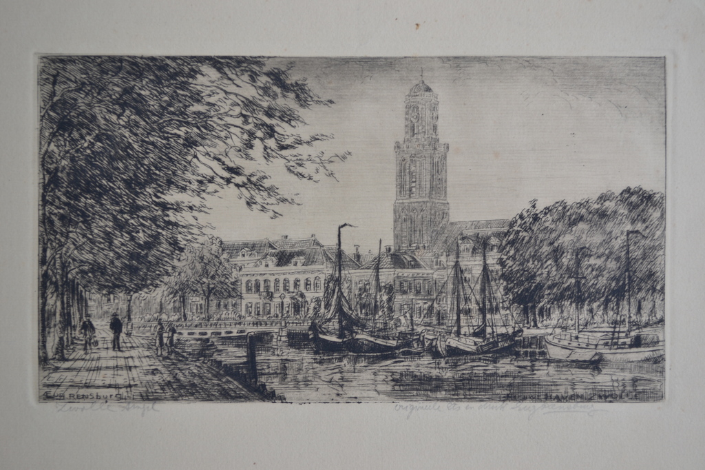 Eugene Rensburg (1872-1956) - Ets - Zwolle Singel kopen? Bied vanaf 10!