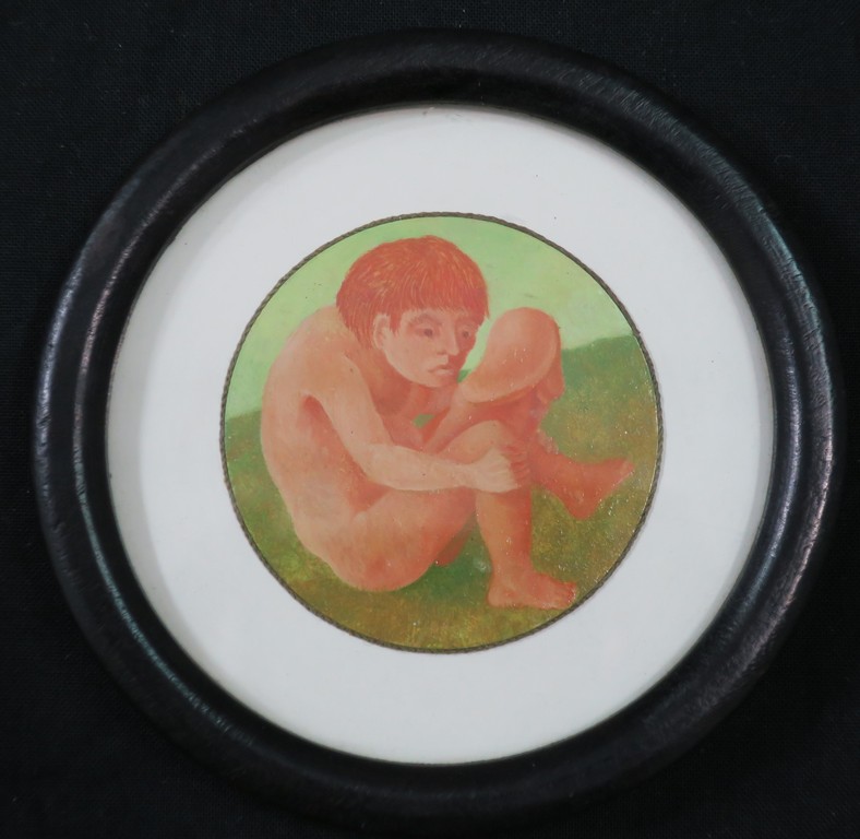 Bart ter Haar: Olieverf op staal, Surrealistische voorstelling 2 - Ingelijst verkocht voor € 60!