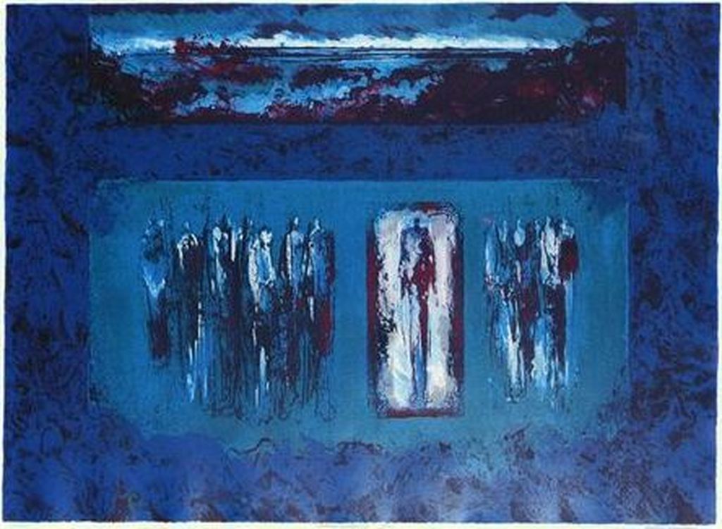 Mattie Schilders: Zeefdruk, Ochtendwandeling - Ingelijst (groot) kopen? Bied vanaf 50!