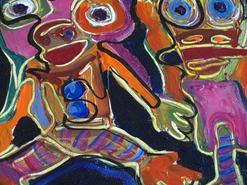 Jasper Banen (1962) : olieverf op board – Vrolijk – gesigneerd & ingelijst –2001 kopen? Bied vanaf 65!