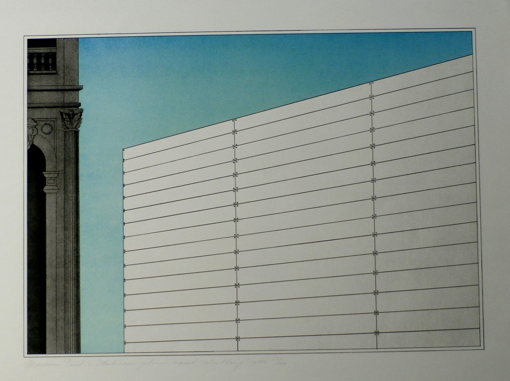 Marinus Fuit, zeefdruk: Italiaans gebouw naast schutting, 1980, handgesigneerd verkocht voor € 80!