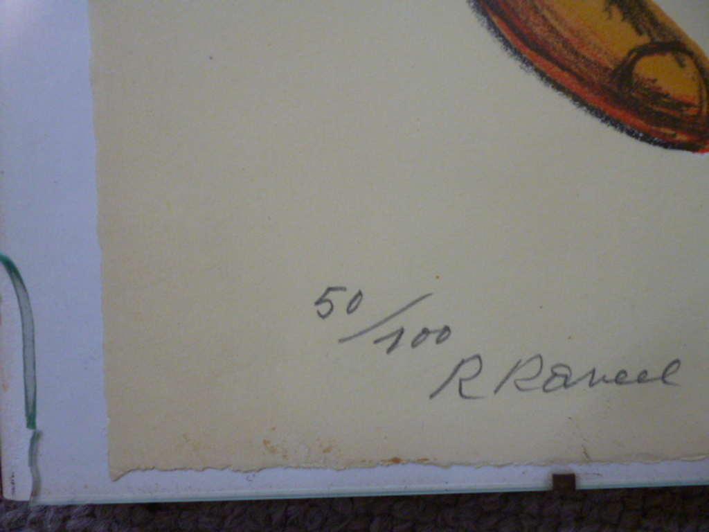 Roger Raveel - kleurenlitho - Man bij muur naar rechts lopend kopen? Bied vanaf 575!