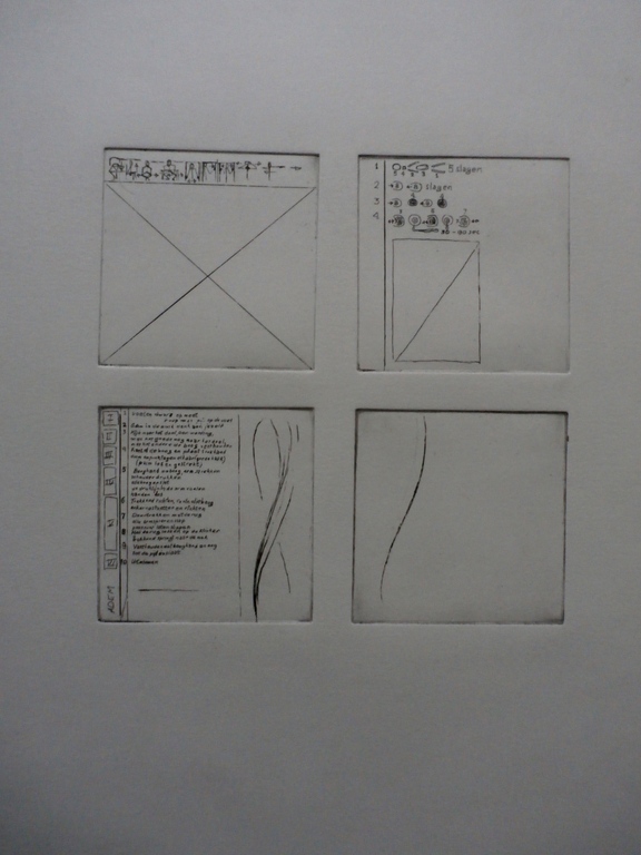 Kees Buurman - 4 etsen op 1 blad - 1977 kopen? Bied vanaf 45!