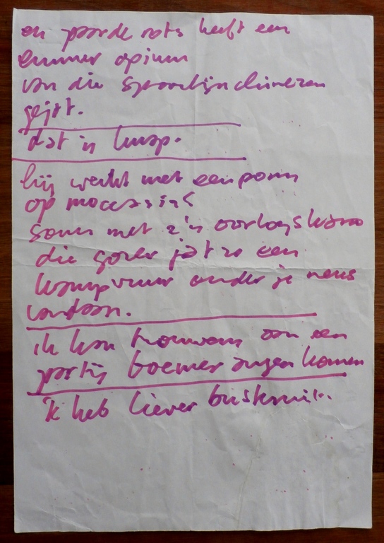 Herman Brood - handgeschreven tekst op A4 kopen? Bied vanaf 1!
