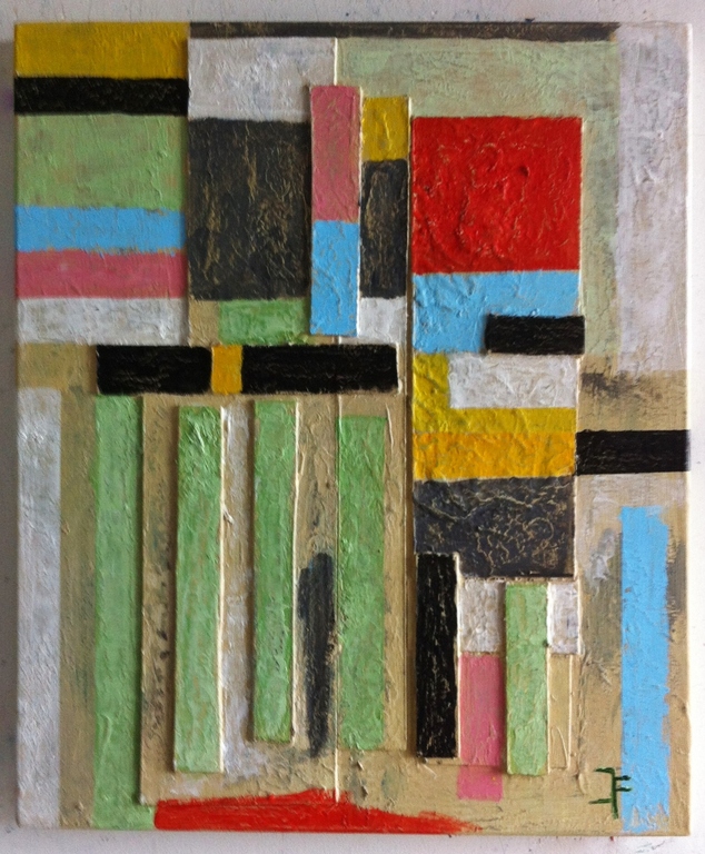 "Montage Sixties" John Foppen-Mix media + olieverf/3D canvas - Gesigneerd -Unica verkocht voor € 129!