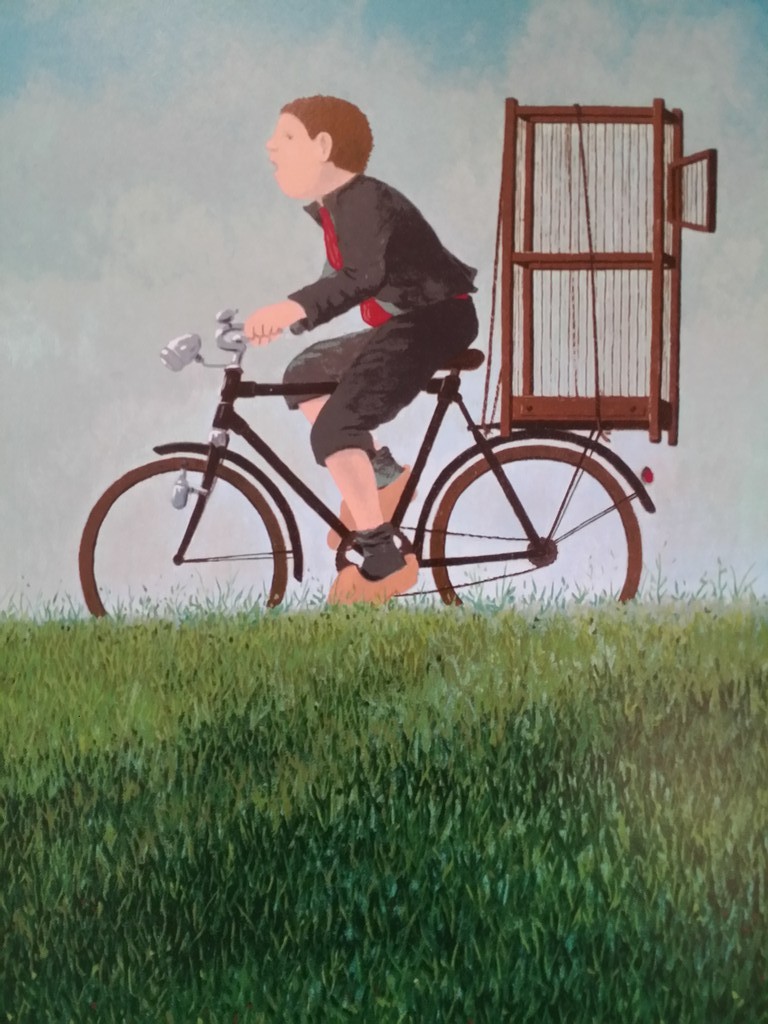 Dolf Zwerver. Litho. Fietser. kopen? Bied vanaf 169!