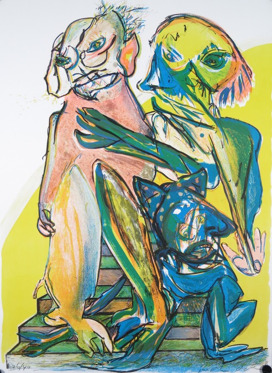 Jacqueline de Jong: Litho, Z.T. Figuren kopen? Bied vanaf 20!
