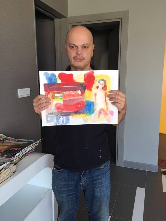 Peter Klashorst - Sausage and nude - gemengde techniek op papier - gesigneerd kopen? Bied vanaf 1!