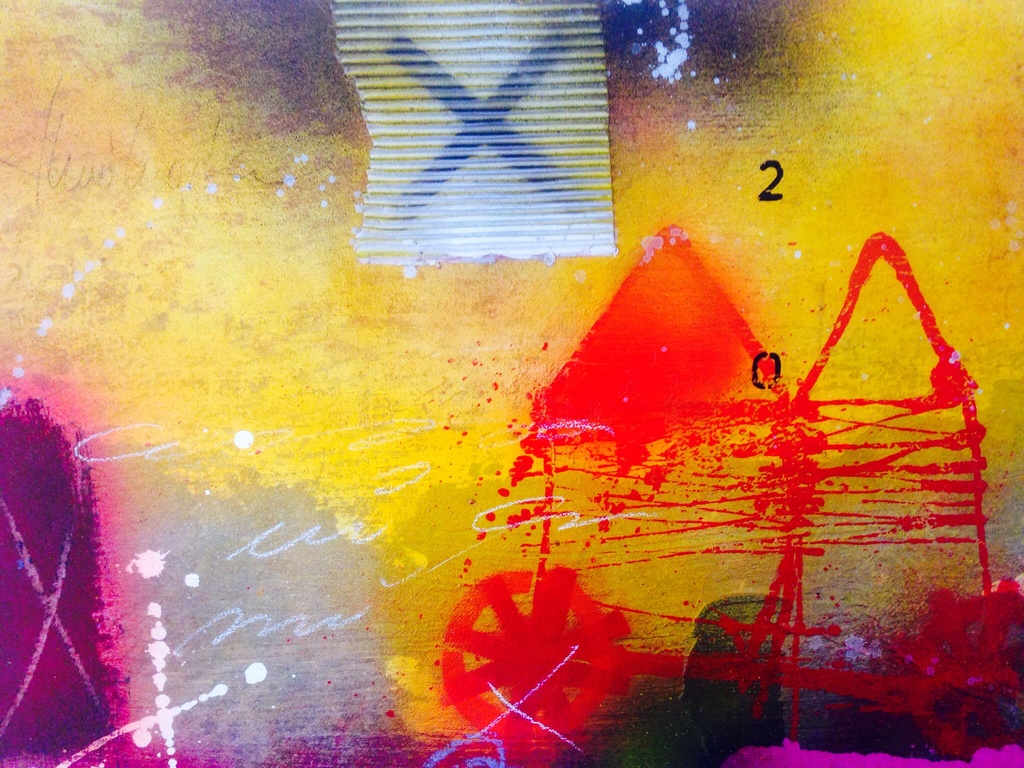 Theo koster, gemengde techniek, het rode huis kopen? Bied vanaf 1!