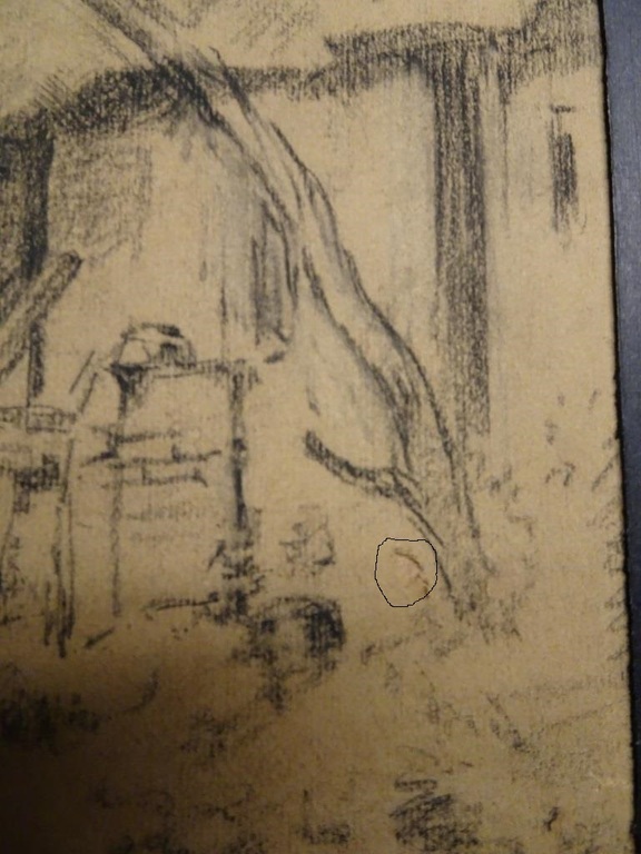 Arthur Briët, Houtskooltekening op papier, Boerenerf met waterput kopen? Bied vanaf 25!