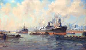 Jan de Jong - C458 - havengezicht van Rotterdam verkocht voor € 150!