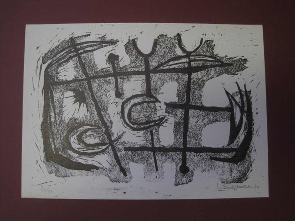 Wim Strijbosch (1928-1968)  originele houtsnede voor Creatie 1952  kopen? Bied vanaf 1!