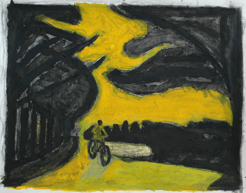 Hans Ebeling Koning, acryl op papier, zelfportret kopen? Bied vanaf 50!