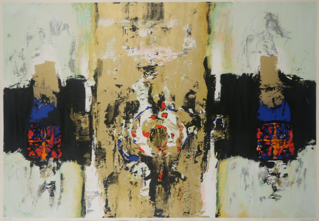 Hans Vanhorck: Zeefdruk, Axis mundi - Ingelijst (Groot!) kopen? Bied vanaf 80!