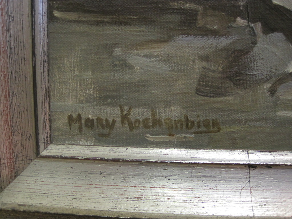 Mary Koekenbier (1942-) "winter in Alkmaar bij Molen van Piet" groot olieverf ! kopen? Bied vanaf 1!