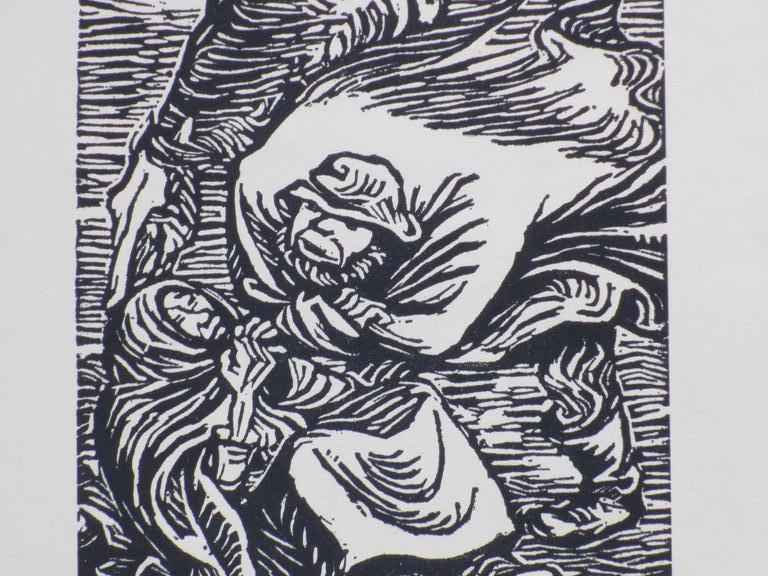 Ernst Barlach, Gruppe im Sturm, Houtsnede kopen? Bied vanaf 55!