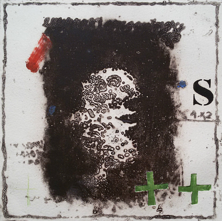James Coignard - Abstracte compositie, carborundum ets (ingelijst) verkocht voor € 175!