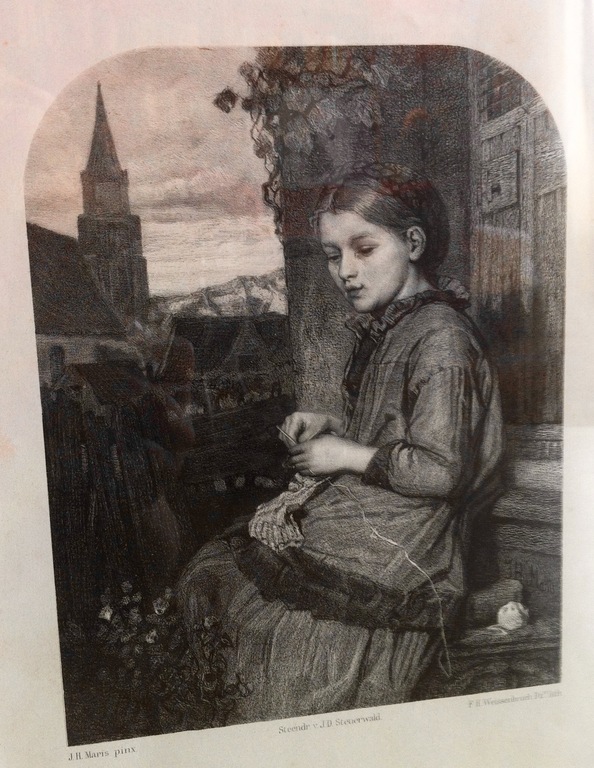 Jacob H. Maris, Meisje met breiwerkje, lithografie door F.H. Weissenbruch  kopen? Bied vanaf 85!