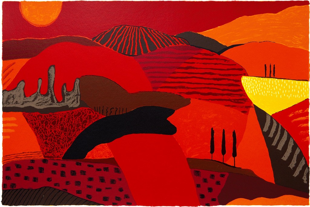 Ronald Boonacker, SCHITTEREND ROOD, Zuid Afrika verkocht voor € 70!