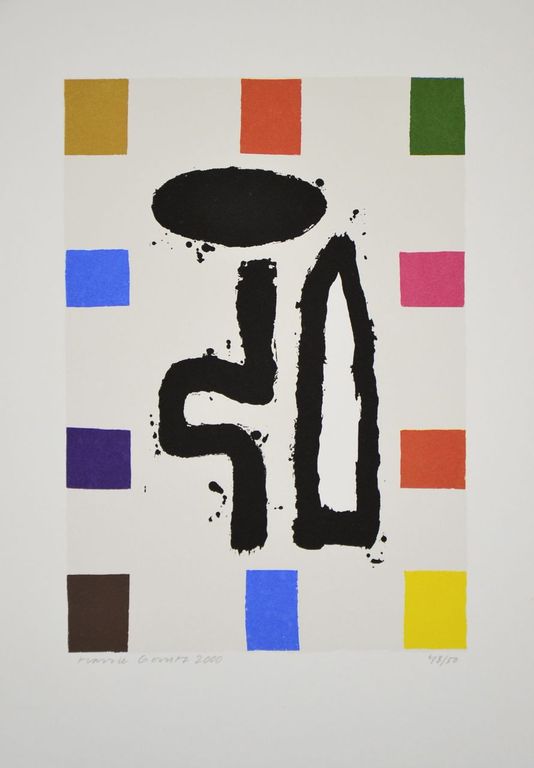 Harrie Gerritz: Zeefdruk. Abstracte compositie kopen? Bied vanaf 70!