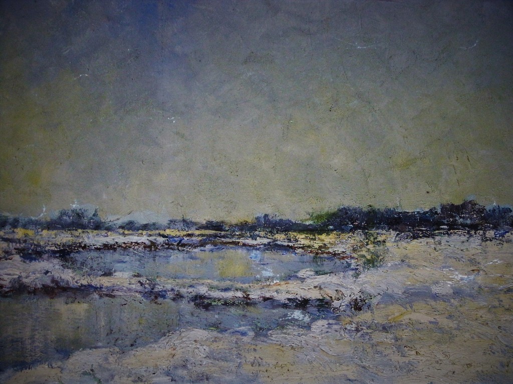 Groot onduidelijk gesigneerd Hollands "Winters rivieren/polderlandschap" ca 1930 kopen? Bied vanaf 1!