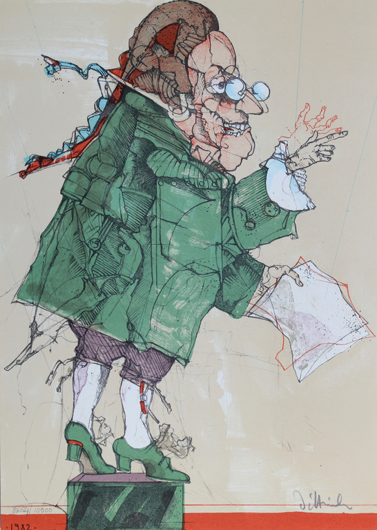 Simon Dittrich.- Der Lordrichter- 7 kleurige Lithografie. Gesigneerd. kopen? Bied vanaf 35!