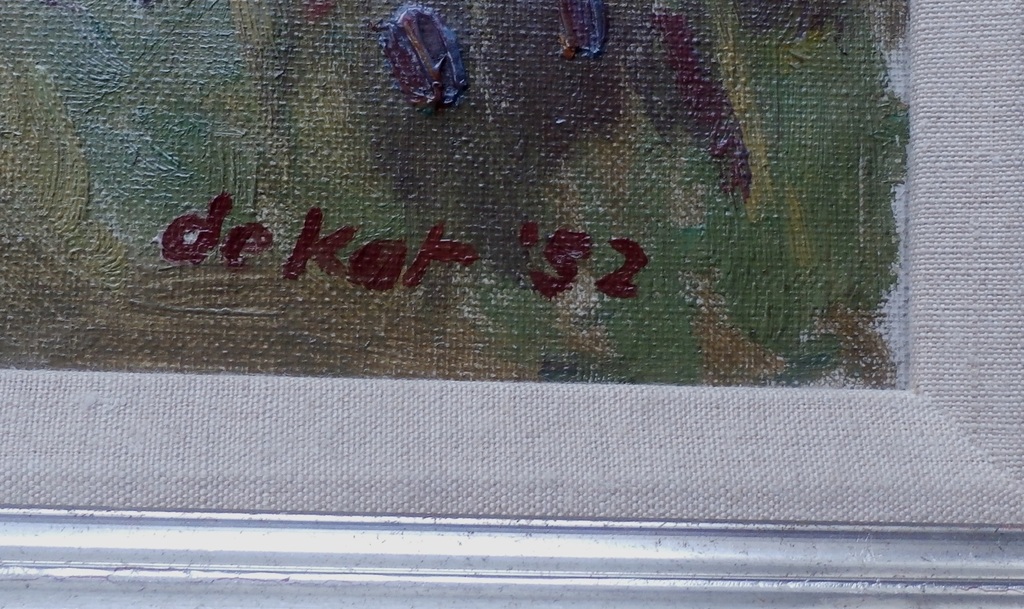 Otto B de Kat - Olieverf op doek: het rode huis kopen? Bied vanaf 695!