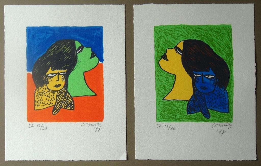 Corneille : Diptiek, 2 mooie litho's verkocht voor € 122!