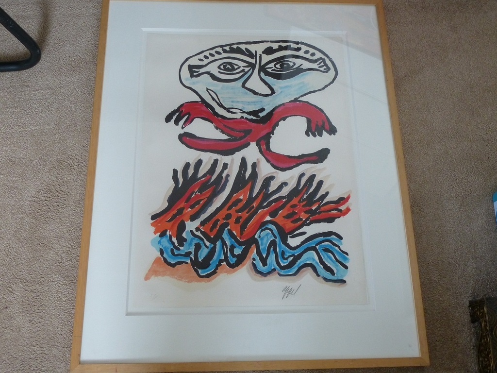 Karel Appel. grote litho: Flying Creature, nummer 1 van 10, Aanbieding!!! verkocht voor € 675!