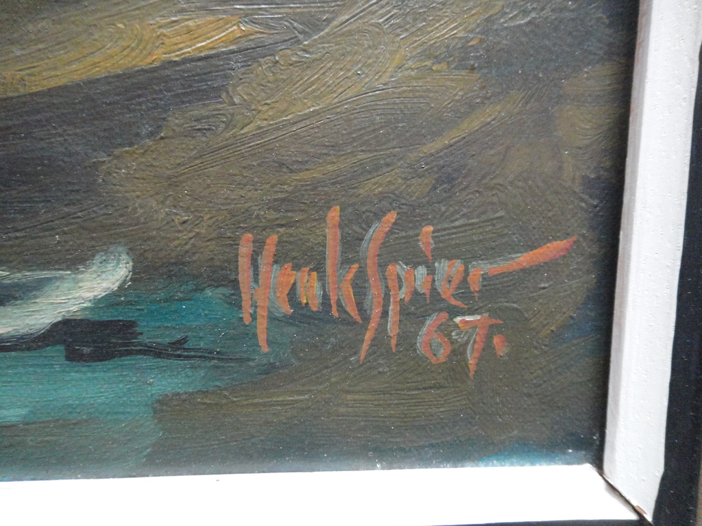 Henk Spier, olieverf op doek, boeket rozen kopen? Bied vanaf 45!