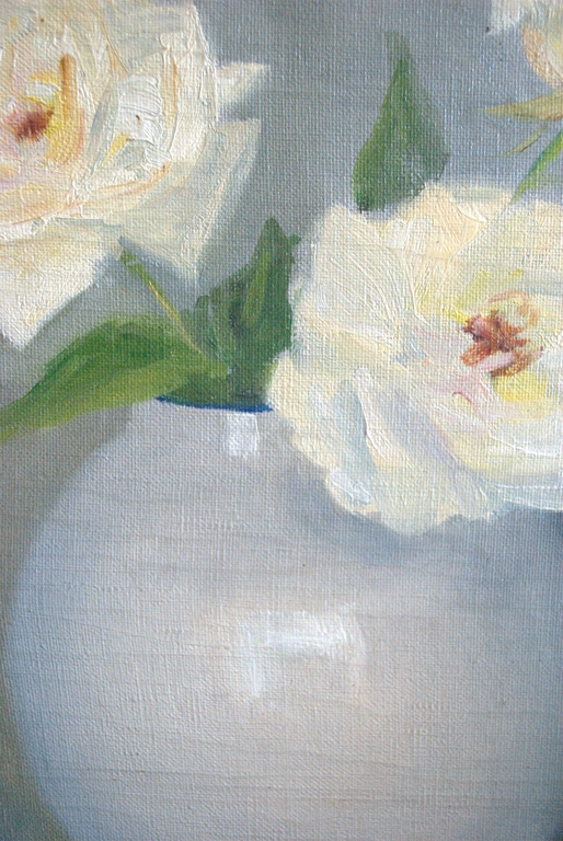 Onbekend - rozen in een bolvaas - olieverf kopen? Bied vanaf 1!