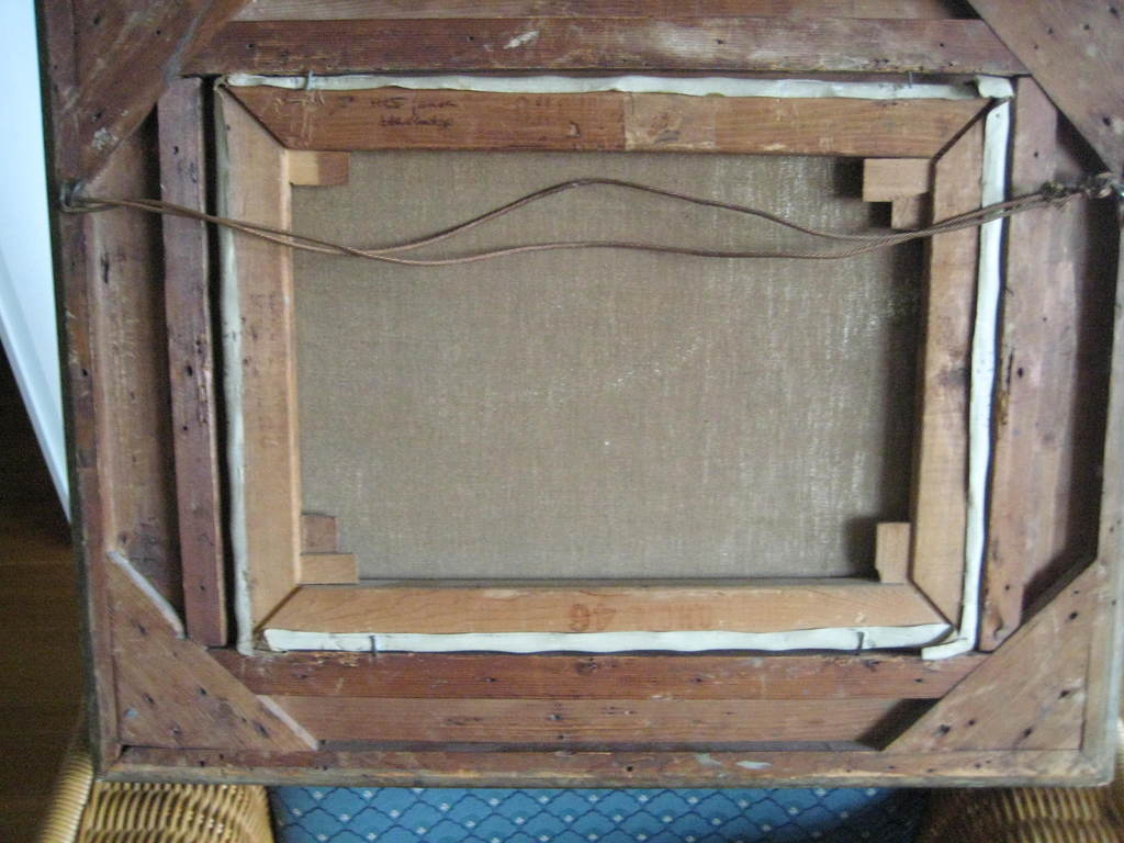 W.G.F Jansen,  op doek geschilderde afbeelding van bootje bij brug.  kopen? Bied vanaf 1750!